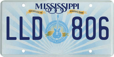 MS license plate LLD806