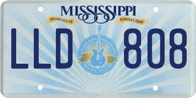 MS license plate LLD808