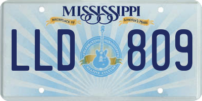 MS license plate LLD809