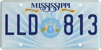 MS license plate LLD813