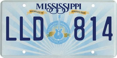 MS license plate LLD814