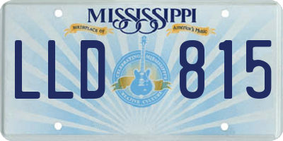 MS license plate LLD815