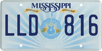 MS license plate LLD816