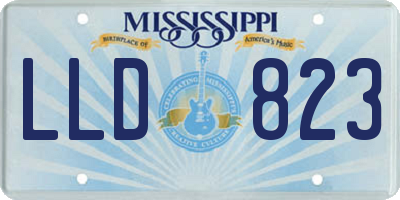 MS license plate LLD823