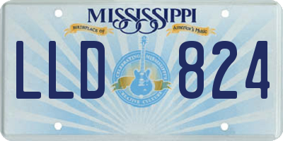 MS license plate LLD824