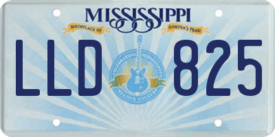 MS license plate LLD825