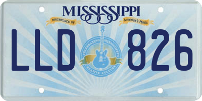 MS license plate LLD826