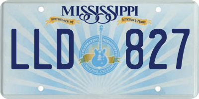 MS license plate LLD827