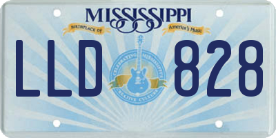 MS license plate LLD828