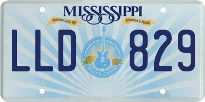 MS license plate LLD829
