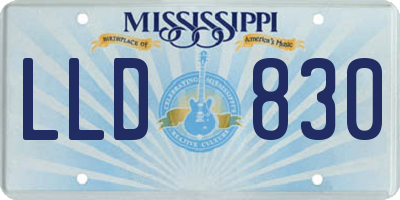 MS license plate LLD830