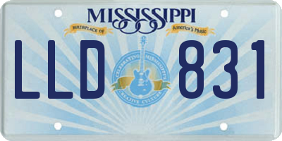 MS license plate LLD831