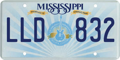 MS license plate LLD832