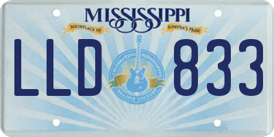 MS license plate LLD833