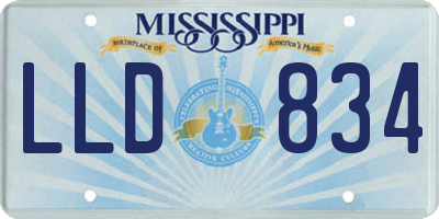 MS license plate LLD834