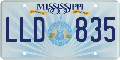 MS license plate LLD835