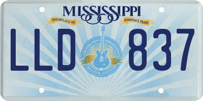 MS license plate LLD837