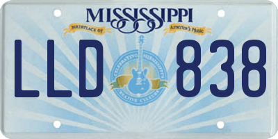MS license plate LLD838