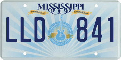 MS license plate LLD841