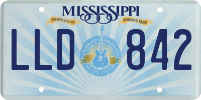 MS license plate LLD842