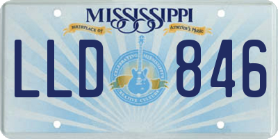 MS license plate LLD846