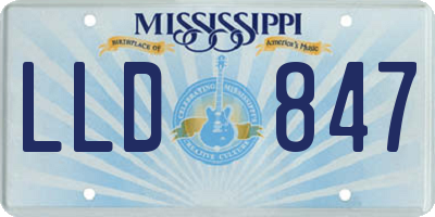 MS license plate LLD847