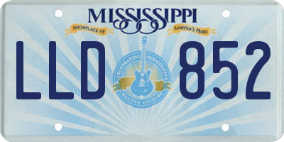 MS license plate LLD852