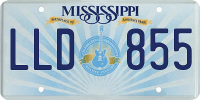 MS license plate LLD855