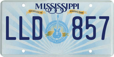 MS license plate LLD857