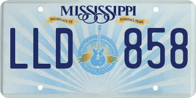 MS license plate LLD858