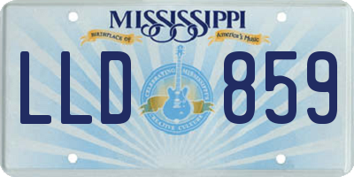 MS license plate LLD859