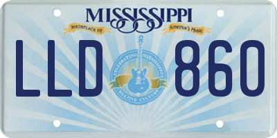 MS license plate LLD860