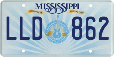 MS license plate LLD862