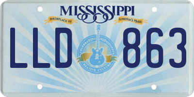 MS license plate LLD863