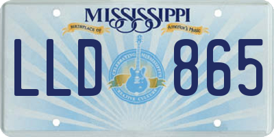 MS license plate LLD865