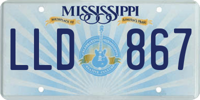 MS license plate LLD867