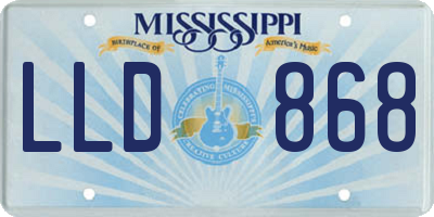 MS license plate LLD868