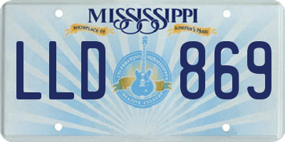 MS license plate LLD869