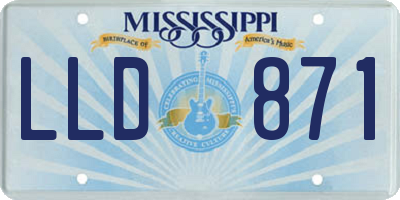 MS license plate LLD871