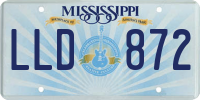 MS license plate LLD872