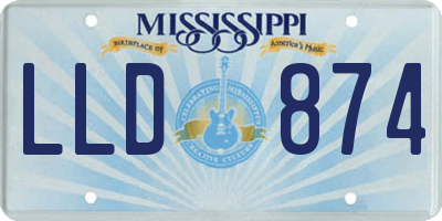 MS license plate LLD874