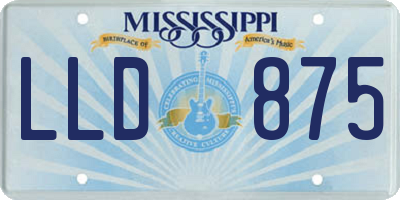 MS license plate LLD875