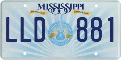 MS license plate LLD881