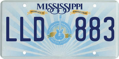 MS license plate LLD883