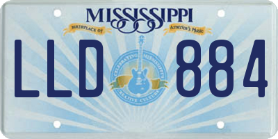 MS license plate LLD884