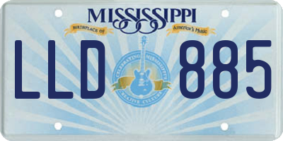 MS license plate LLD885