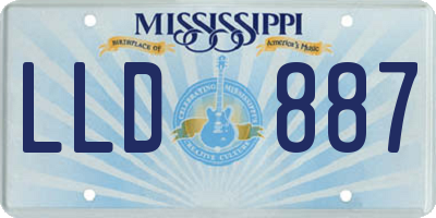 MS license plate LLD887