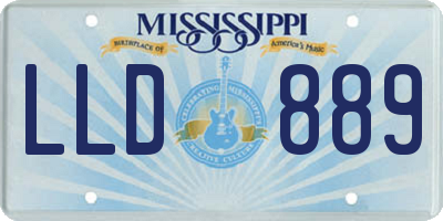 MS license plate LLD889