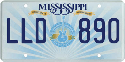 MS license plate LLD890