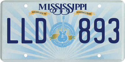 MS license plate LLD893